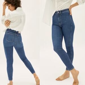 Everlane | The Way-High Clean Front Skinny Jean | 28 Regular | Dark Blue Wash